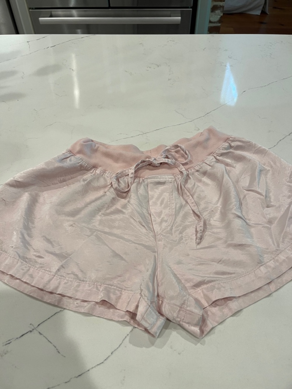 PJ Harlow Light Pink Satin Women’s Lounge Shorts